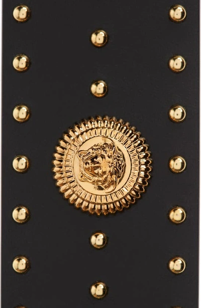 Versace Studded Biggie Coin Belt In Black- Gold