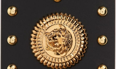 Versace Studded Biggie Coin Belt In Black- Gold