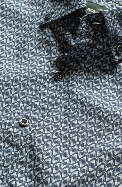 Shop Rodd & Gunn Watchmen Road Original Fit Geo Pattern Button-down Oxford Shirt In Nautical