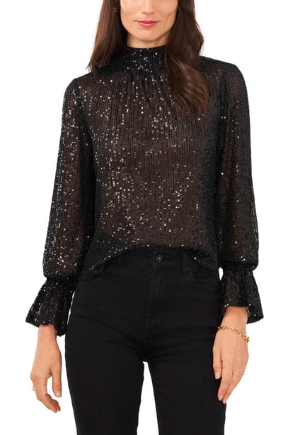 Shop 1.state Drape Back Sequin Top In Rich Black
