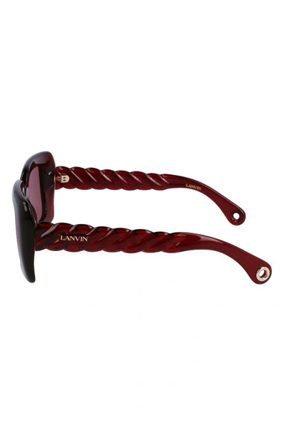 Shop Lanvin Babe 52mm Square Sunglasses In Deep Red