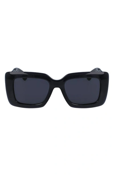 Shop Lanvin Babe 52mm Square Sunglasses In Dark Grey