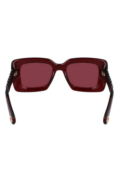 Shop Lanvin Babe 52mm Square Sunglasses In Deep Red
