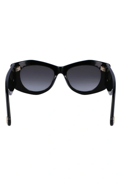 Shop Lanvin Mother & Child 52mm Butterfly Sunglasses In Black
