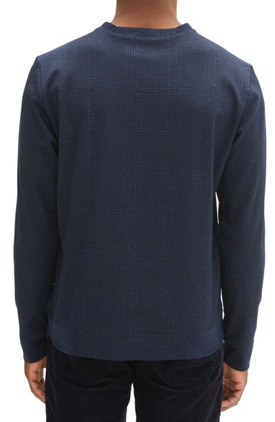 Shop Robert Barakett Waverton Plaid Crewneck Sweatshirt In Navy