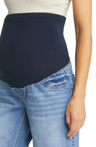1822 Denim Over The Bump Relaxed Straight Leg Maternity Jeans In Samuel