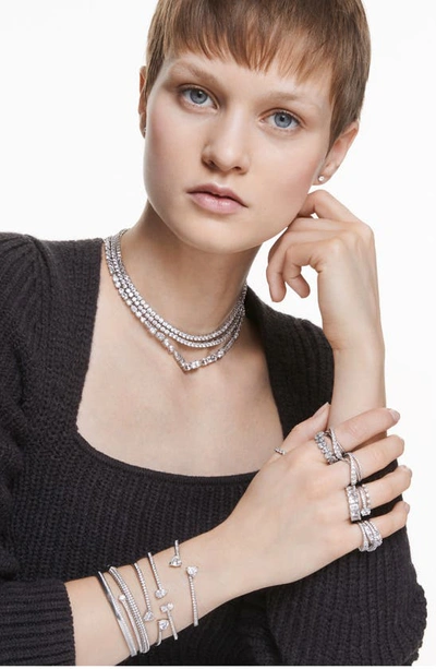 Swarovski Vittore Marquise Cut Rhodium Plated Ring In White