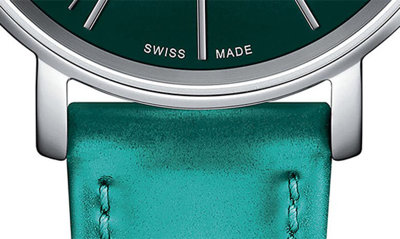 Tissot Everytime Leather Strap Watch, 34mm In Green