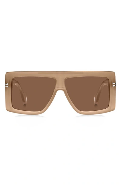 Shop Marc Jacobs 59mm Gradient Flat Top Sunglasses In Nude / Brown