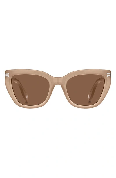 Shop Marc Jacobs 53mm Cat Eye Sunglasses In Nude / Brown