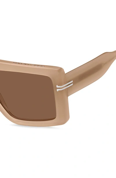 Shop Marc Jacobs 59mm Gradient Flat Top Sunglasses In Nude / Brown