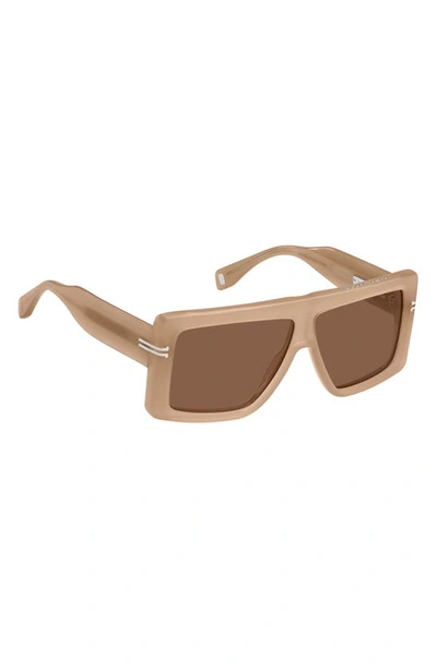 Shop Marc Jacobs 59mm Gradient Flat Top Sunglasses In Nude / Brown