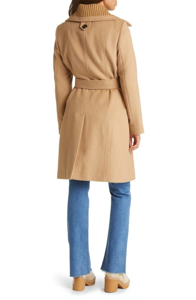 sam edelman rib collar wool blend trench coat
