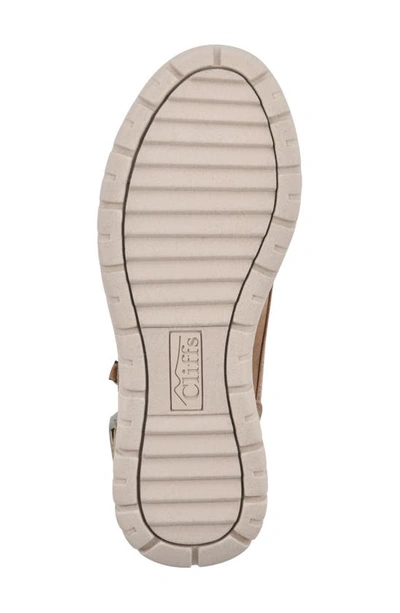 Cliffs By White Mountain Hearty Knit Collar Lace-up Boot In Tan/ Fabric/ Sweater