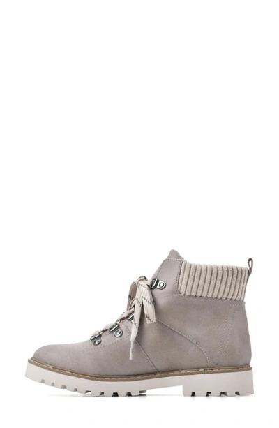 Cliffs By White Mountain Connie Lace-up Lug Sole Boot In Ice/ Fabric