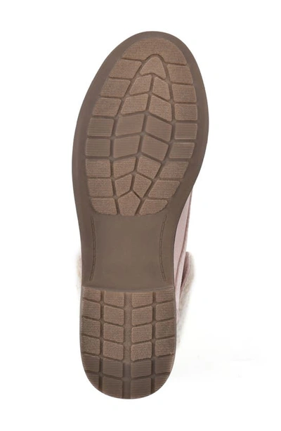 Cliffs By White Mountain Duena Faux Shearling Trimmed Hiking Boot In Pale Pink/ Fabric/ Fleece