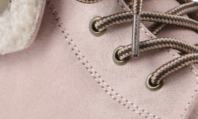 Cliffs By White Mountain Duena Faux Shearling Trimmed Hiking Boot In Pale Pink/ Fabric/ Fleece