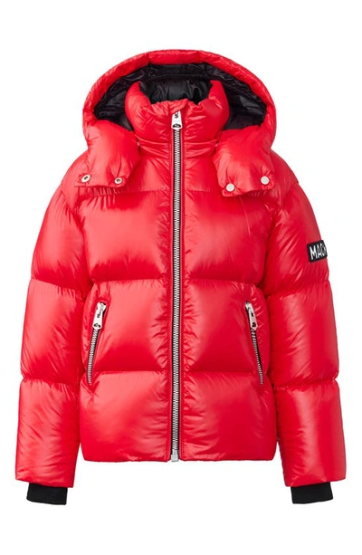 Shop Mackage Kids' Jesse Water Repellent 800 Fill Power Down Puffer Coat In Red