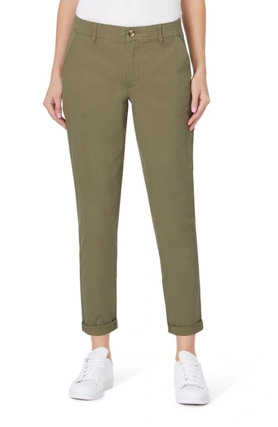 Shop Curve Appeal Medium Rise Relaxed Fit Comfort Waist Chino Pants In Lily Pad