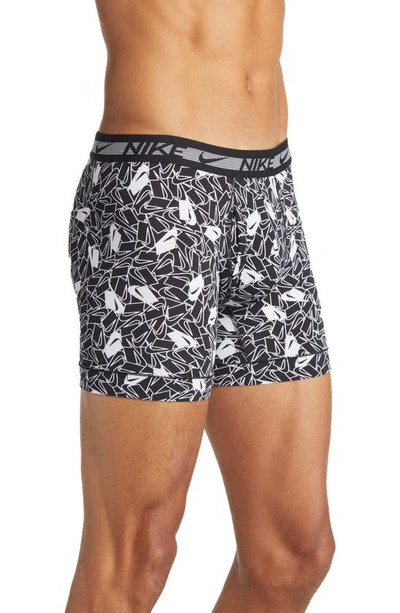 Shop Nike 3-pack Dri-fit Ultra Stretch Micro Boxer Briefs In Stacked Logo Print