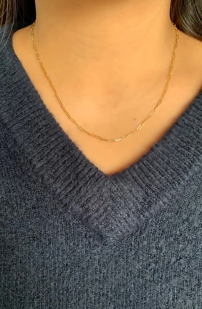 Sethi Couture Paperclip Chain Necklace In Yellow