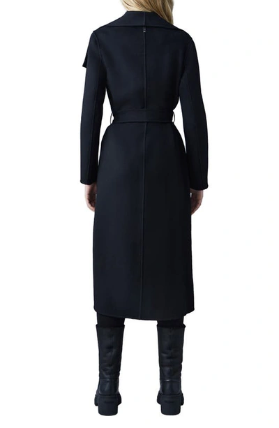 Shop Mackage Mai Wool Long Wrap Coat In Black
