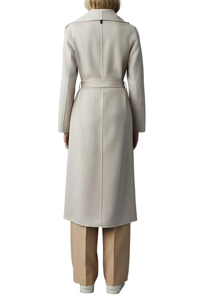 Shop Mackage Mai Wool Long Wrap Coat In Cream