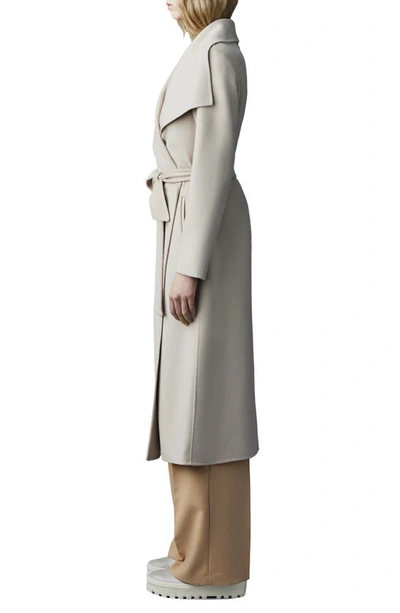 Shop Mackage Mai Wool Long Wrap Coat In Cream