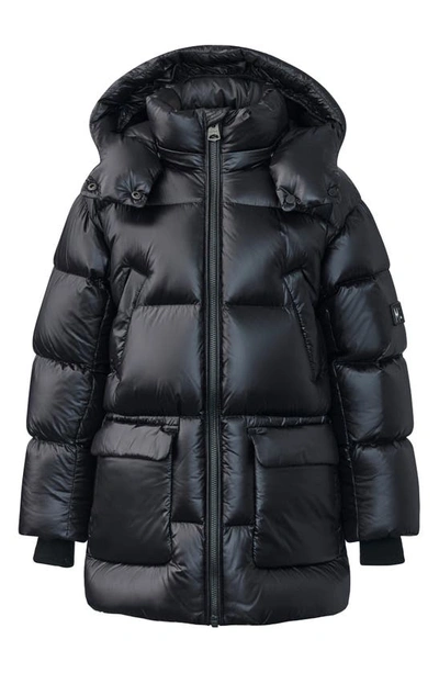 Shop Mackage Kennie Down Hooded Puffer Coat In Black