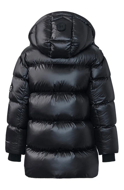 Shop Mackage Kennie Down Hooded Puffer Coat In Black