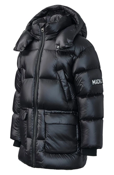 Shop Mackage Kennie Down Hooded Puffer Coat In Black