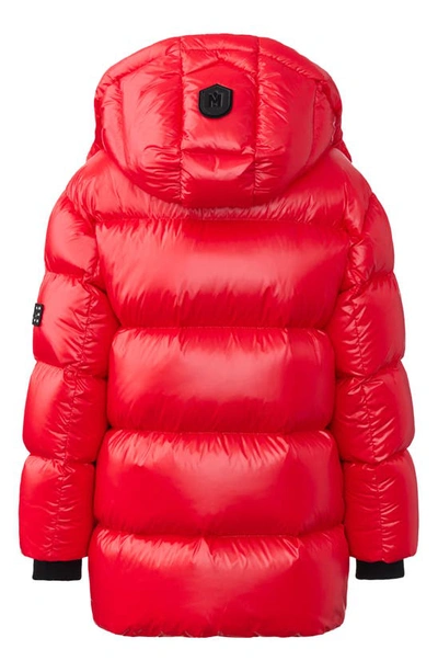 Shop Mackage Kennie Down Hooded Puffer Coat In Red