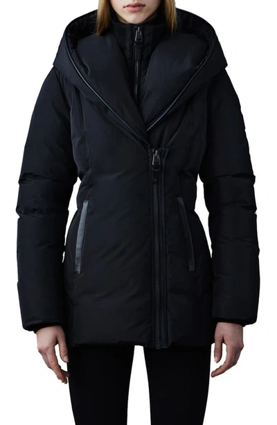 Shop Mackage Adali Hooded Water Repellent Down Jacket In Black