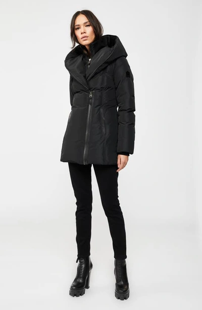 Shop Mackage Adali Hooded Water Repellent Down Jacket In Black