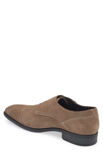 Shop Nordstrom Dale Cap Toe Monk Strap Shoe In Brown Suede