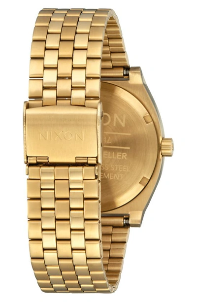 Shop Nixon The Time Teller Bracelet Watch, 37mm In Gold/ Black/ Gold