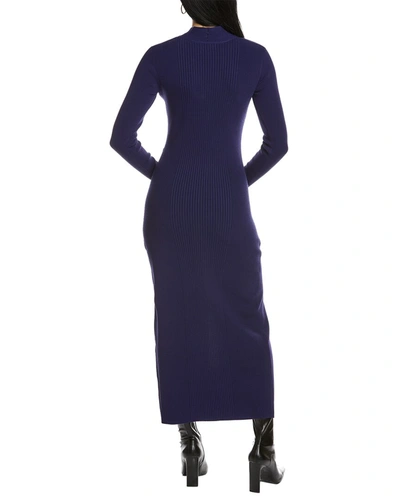 Shop Nicholas Karasi Ribbed Midi Dress In Blue