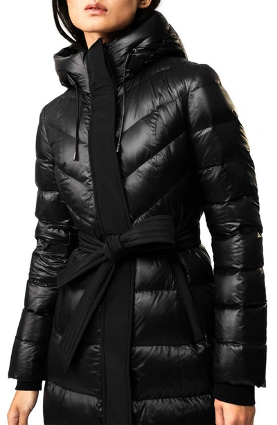 Shop Mackage Calina Lustrous Water Repellent Down Coat In Black