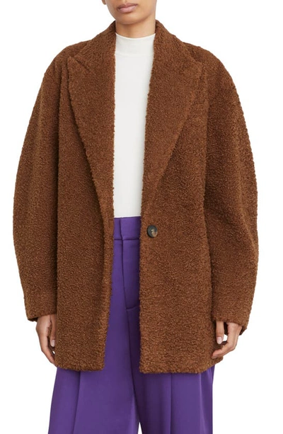 Shop Vince Faux Fur Blazer Coat In Chestnut