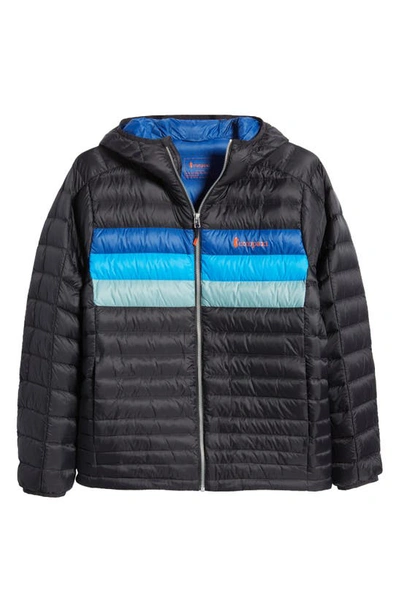 Shop Cotopaxi Fuego Water Resistant 800 Fill Power Down Jacket In Black Pacific Stripes