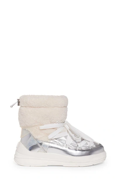 Shop Moncler Insolux Faux Fux Trim Snow Boot In Silver