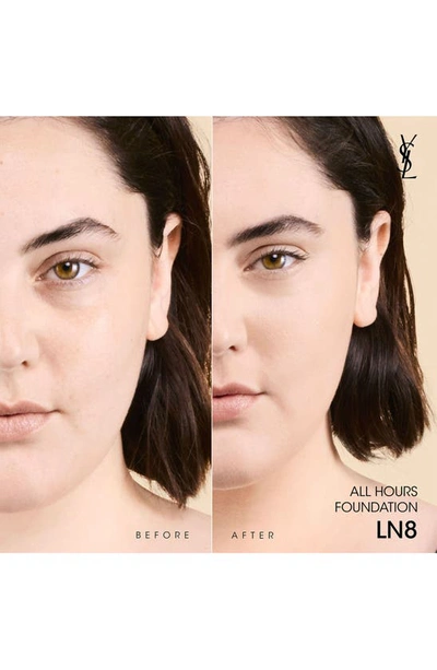 Saint Laurent All Hours Luminous Matte Foundation 24h Wear Spf 30 With Hyaluronic Acid In Ln8