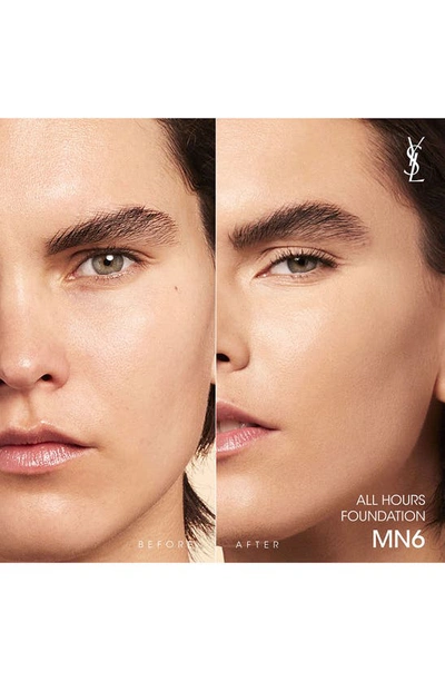 Saint Laurent All Hours Luminous Matte Foundation 24h Wear Spf 30 With Hyaluronic Acid In Mn6