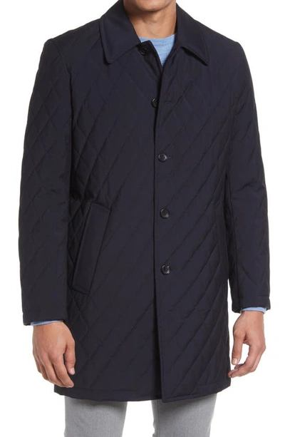 Shop Cardinal Of Canada Mansfield Quilted Car Coat In Navy