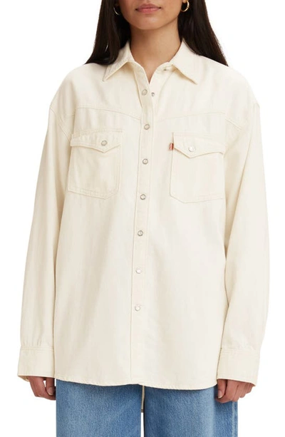 Levi's Women's The Ultimate Western Cotton Denim Shirt In Ivory White |  ModeSens