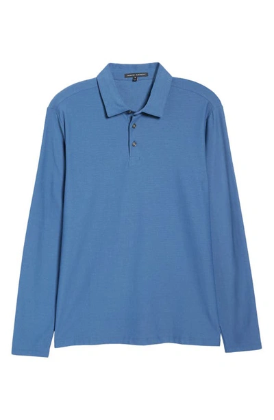 Shop Robert Barakett Hickman Long Sleeve Polo In Poseidon