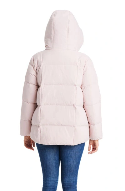 Shop Sanctuary Hooded Down & Feather Fill Puffer Coat In Cloud Pink