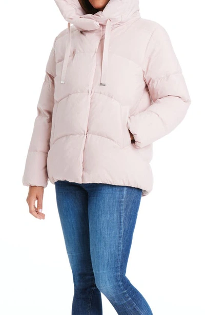 Shop Sanctuary Hooded Down & Feather Fill Puffer Coat In Cloud Pink