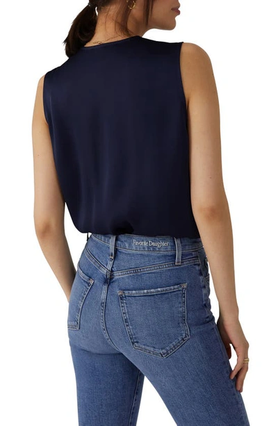 Favorite Daughter The Date Sleeveless Wrap Blouse In Navy