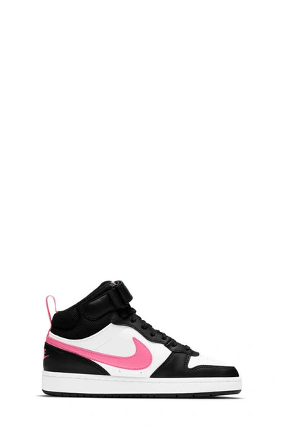 Shop Nike Court Borough Mid 2 Basketball Shoe In Black/ Sunset Pulse/ White